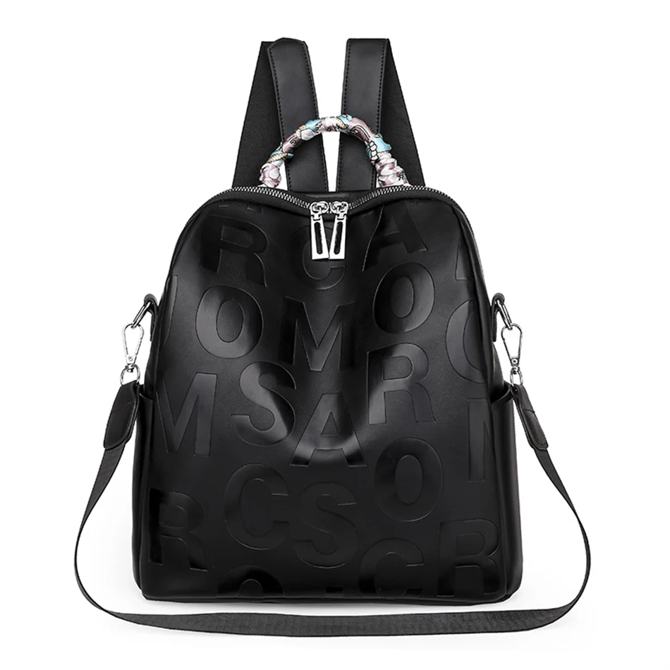 

Women's Backpack School Bags Female Bag Designer Shoulder Bags for Women 2021 Leather Backpacks Letter Embossing Travel Bagpack