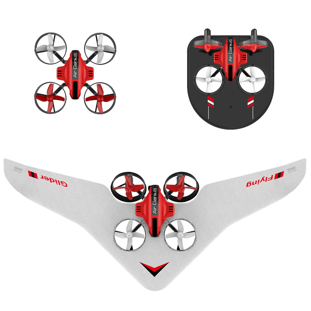 L6082 Air Genius RC Квадрокоптер самолет крошечный whuver все-в-одном DIY 2,4G RC Дрон для детей подарок RTF Квадрокоптер красный Самолеты
