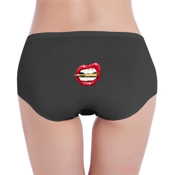 

Leopard Red Lips Bite Bullet Cute Ladies low waist underwear