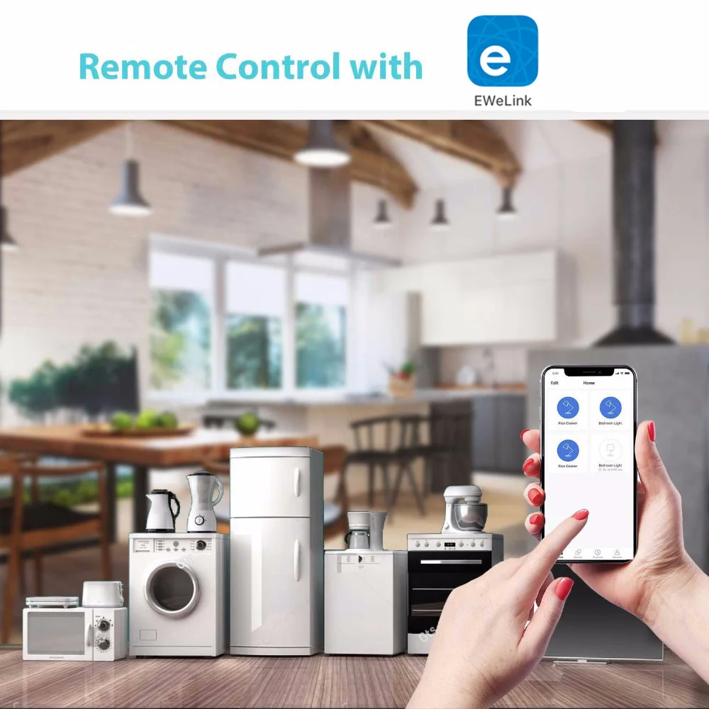 EWelink RCBO 2P WiFi 회로 차단기, 전원 모니터링 누설 보호 스마트 차단기 Alexa IFTTT 호환 Lan 제어