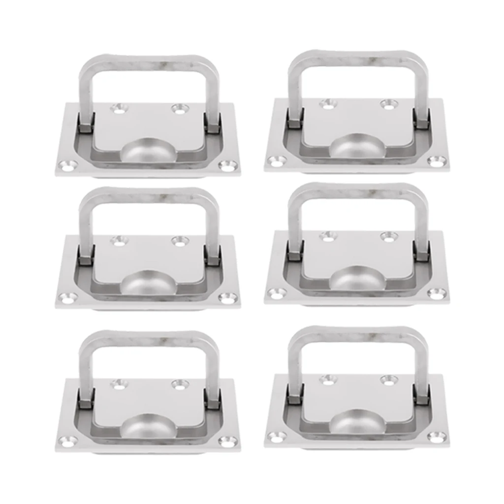 6pcs Boat Yacht Locking Stainless Steel Flush Pull Slam Latch Hatch Lift