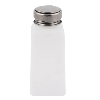 

250ml Nail Polish Flux Type Liquid Alcohol Press Pump Dispenser Bottle (White)