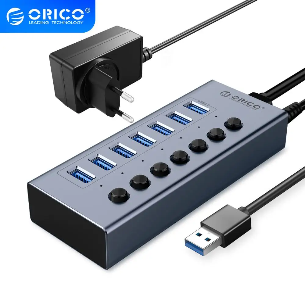 Usb-Extension Charging-Splitter Power-Adapter-Support Usb-3.0-Hub ORICO On/off-Switches