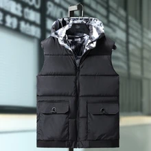 Мужской пуховый жилет, зимние куртки, жилет, мужская мода, без рукавов, в стиле хип-хоп, на молнии, пальто, дикая, теплая, для отдыха, английский стиль, классический топ