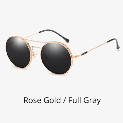 Rose Gold-Gray Два Oclock очки по рецепту Близорукость Дамы клип на очки полярная оптическая металлическая оправа для близоруких Z17187 - Цвет линз: Rose Gold-Gray