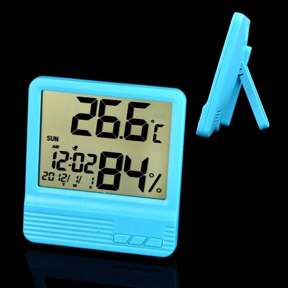 Цифровой термометр с ЖК дисплеем гигрометр измеритель влажности будильником