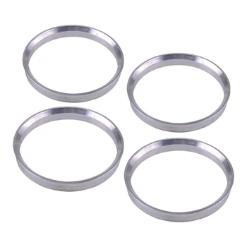 

4Pcs Universal Left Right Front Rear Aluminum Alloy Wheel Spacer Hub Centric Rings 71.6mm OD to 66.1mm ID Silver