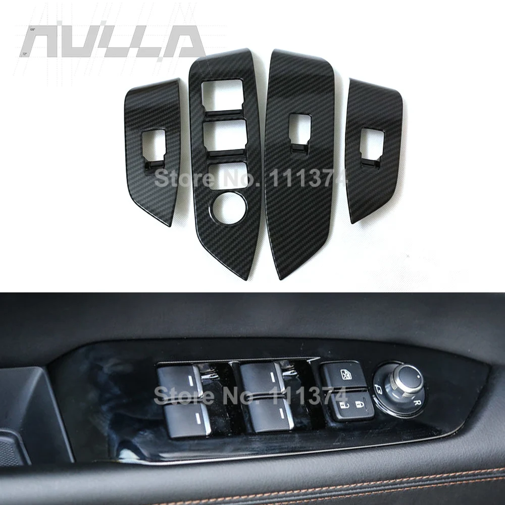 

Карбоновый хромированный переключатель LHD для Mazda CX5 2017, 2018, 2019, 2020, 2021 Φ KF, кнопки переключения оконного подъемника, панели, отделки, интерьера, автомобильные аксессуары