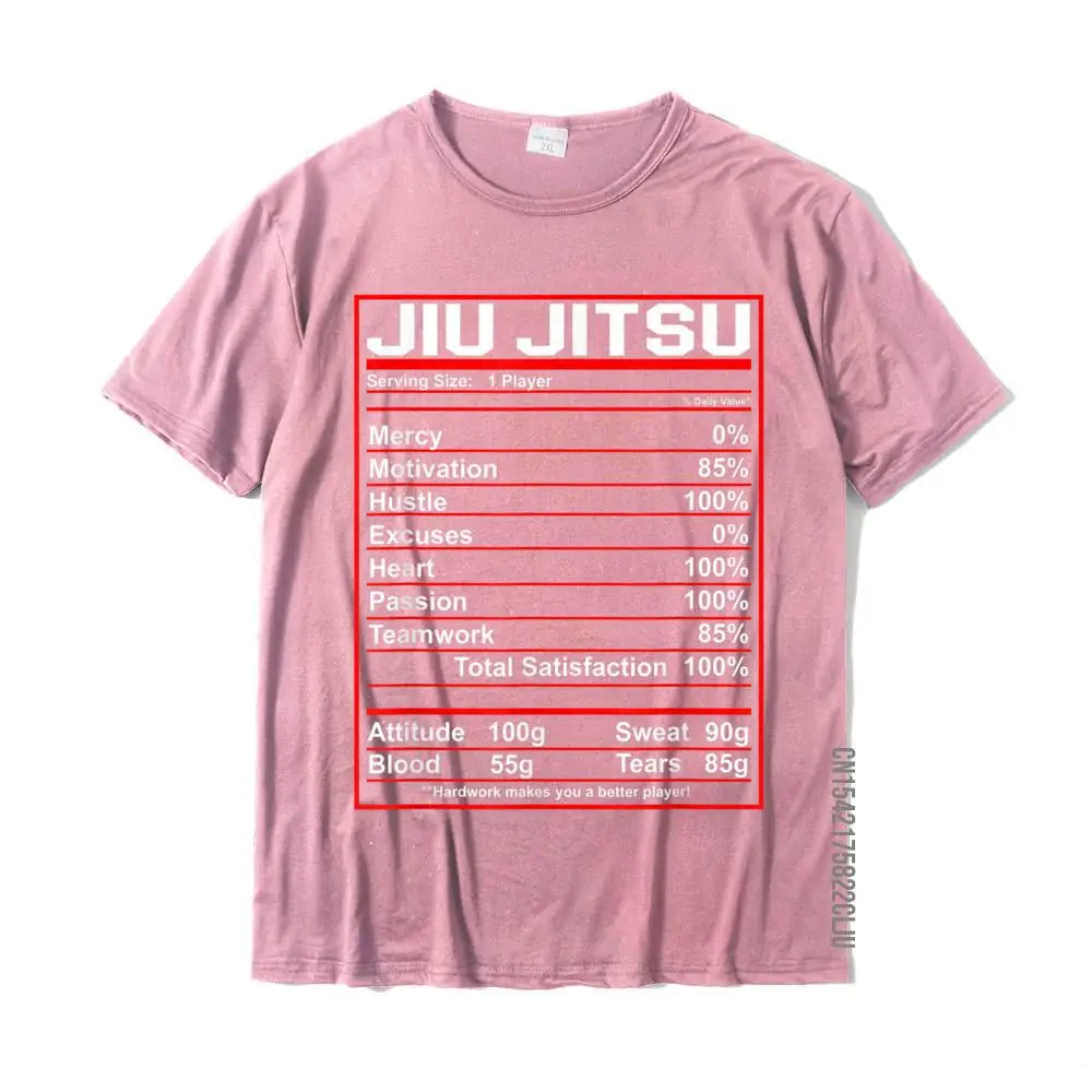 PrintFunny Short Sleeve Tees Summer Funny O Neck 100% Cotton Tee-Shirt Men Top T-shirts Simple Style  Drop Shipping Funny Jiu Jitsu Nutrition Facts Bjj Fighter T-Shirt__34742 pink