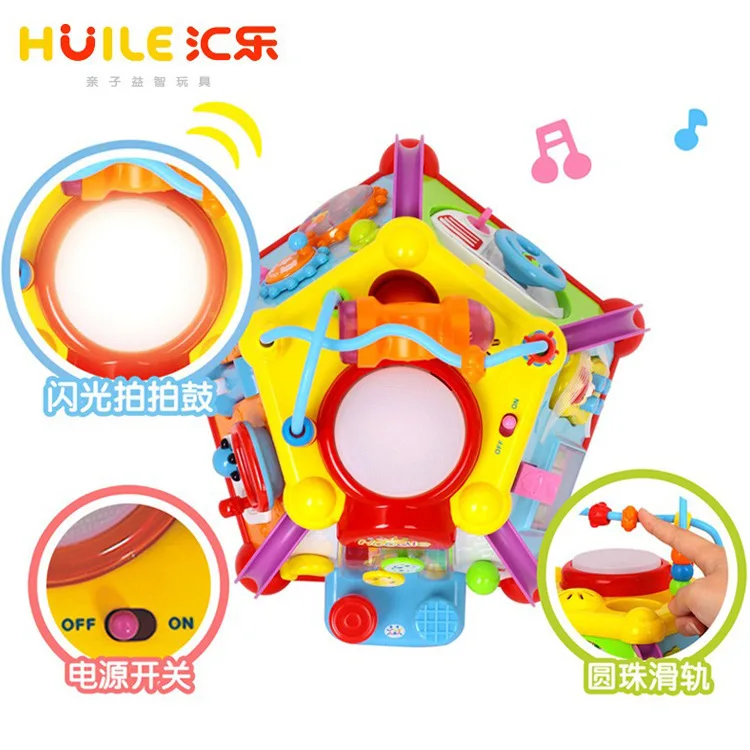 

Huile toys Happy Little World 806 Children Baby Early Childhood Learning Multi-functional Educational Game Table 0-3-Year-Old