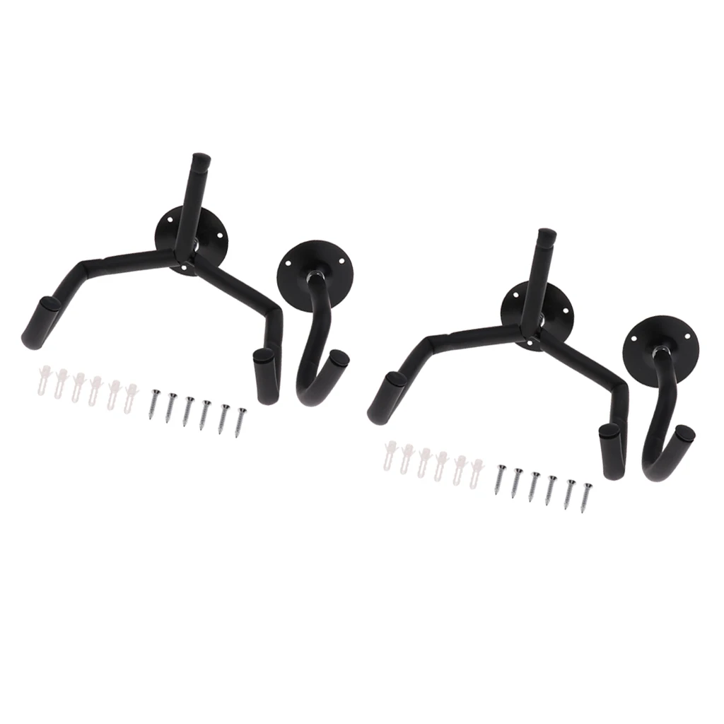 2 Pcs Guitar Holder Hooks Stands Hangers Wall Mount Display with Screws Fits All Size Guitars Bass Mandolin Banjo Ukulele
