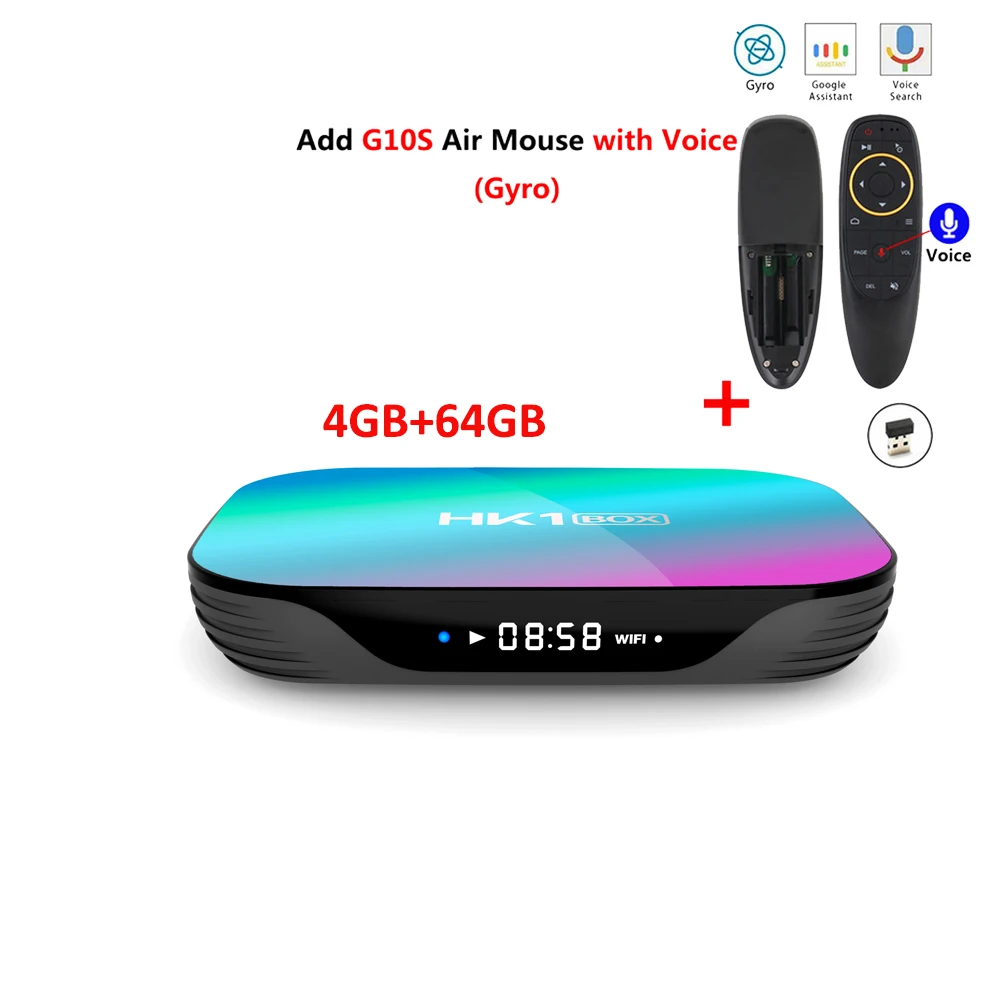 Смарт ТВ приставка HK1 коробка AmlogicS905x3 Android9.0 4GB 64GB BT USB3.0 1000M 1080P 2,4G 5G wifi 8K 4K телеприставка 4GB128GB коробка горячая распродажа - Цвет: 4GB 64GB add G10S