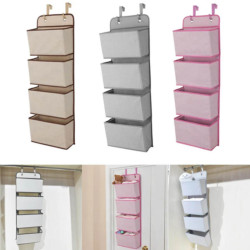 

4 Layer Non-woven Door Hook Storage Bag Multi-function Wardrobe Hanging Bag LXY9