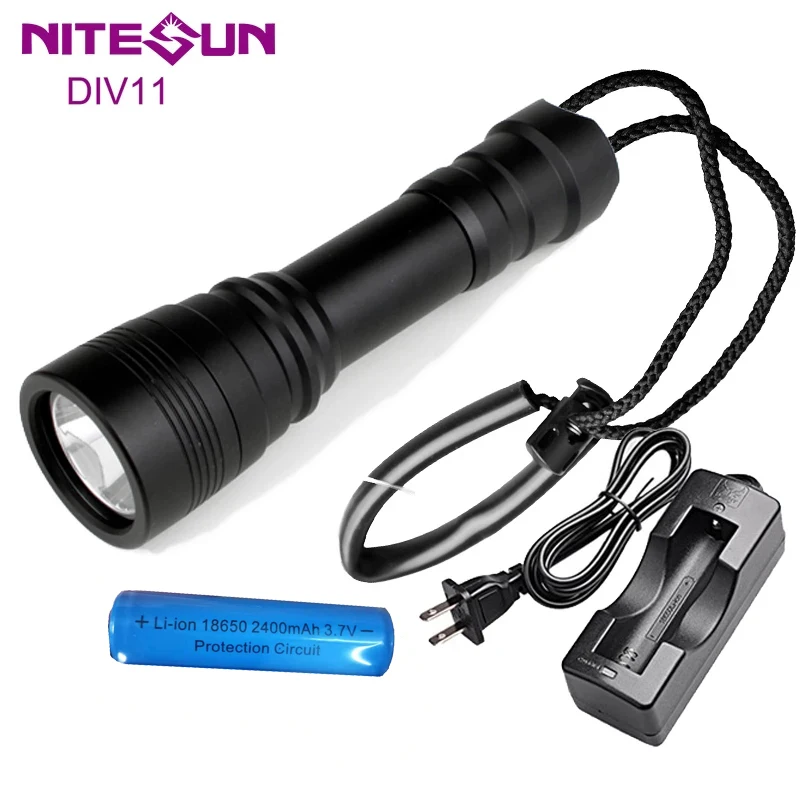 

NITESUN DIV11 Diving Flashlight 150m underwater Max 1050 Lumens Diving Light 18650 Submersible lamp Torch Lantern