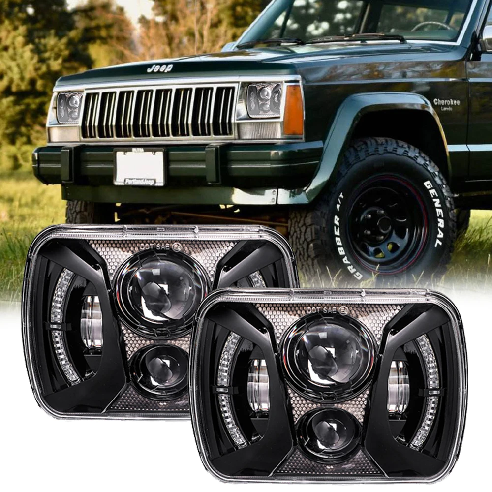 5X7 7X6 Set Di Lampadine Per Fari A Led Fascio Sigillato Luce Per Fari Fuoristrada Per Jeep Yj Wrangler Xj Chevrolet K5 K10 K20 K30 Blazer S10