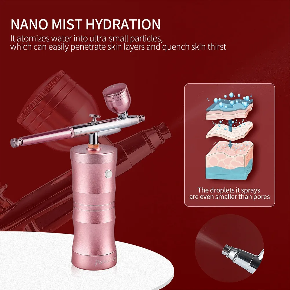 Portable Nail Airbrush With Compressor For Nail Art Pastry Makeup Paint Spray Gun Skin Hydrating Nano Mist Sprayer airbrush nail