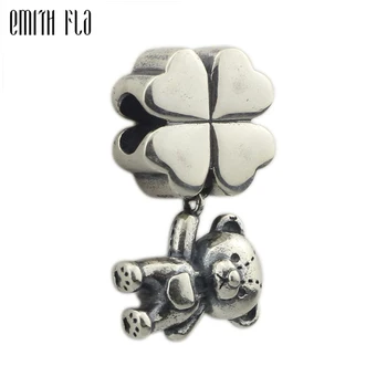 

Fashion 925 Sterling Silver Bear Charm Beads Fit For Bracelet Jewelry Making DIY Jewelry Findings Handmade Bead Charms Pendants