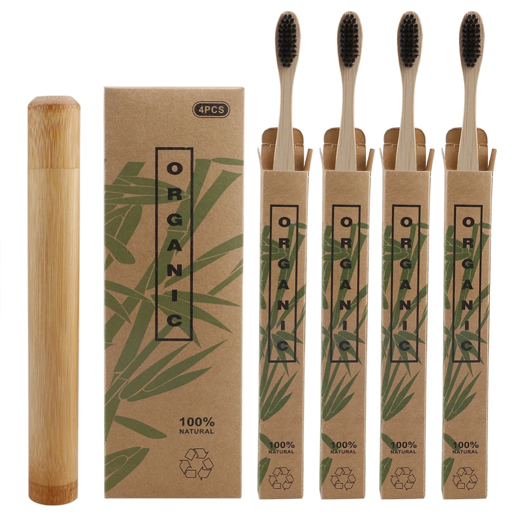 

4pcs toothbrush with Box Travel Toothbrush Soft Bristle Oral Care Tooth Brush with Storage Box Portable Toothbrush Supply