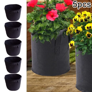 

5pcsPlanting Bags Felt Non-woven Planting Pots Grow Bags Seedling Container Planter 20*20cm garden tools
