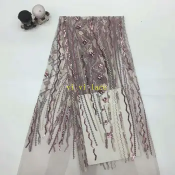 

sotck 5yards/bag Mixed color sequins embroidery fashion high - end fabrics used in wedding dress design XX80#