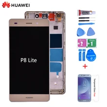 Для huawei P8 Lite ALE-L21 ЖК-дисплей с кодирующий преобразователь сенсорного экрана в сборе с рамкой черного белого золота