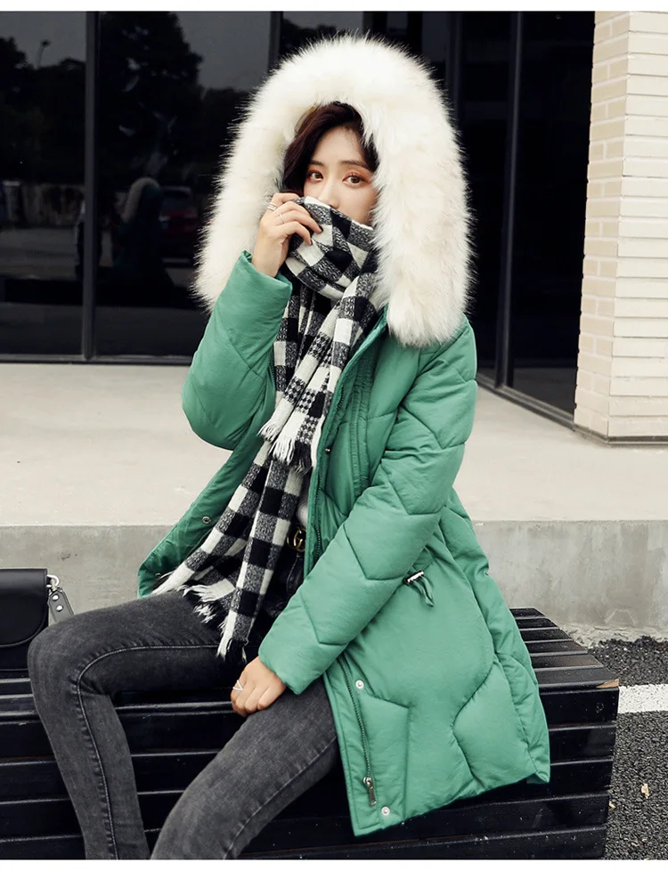 New Winter Hooded Women Warm Down Coat Casual Long Down Jackets Ladies Thicken Women Cotton Parka Outerwear Korean Coat