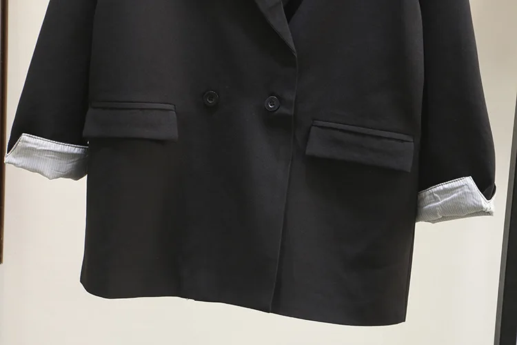 Женский пиджак, Блейзер, большой размер, XL-4XL, осень, высококачественный черный маленький костюм, женский Повседневный офисный костюм