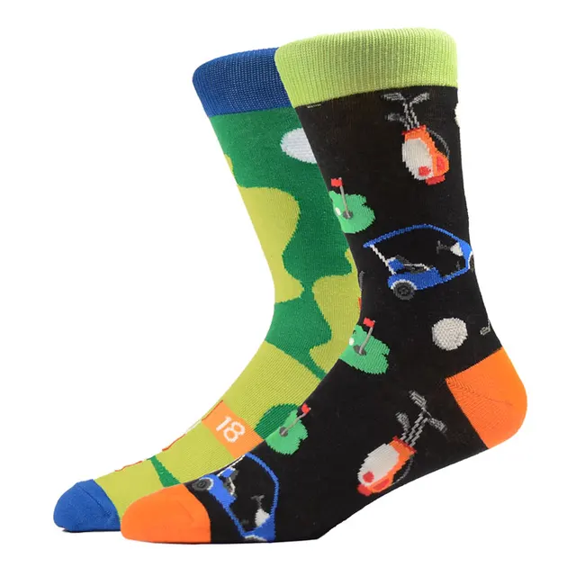 High Quality Combed Cotton Socks Food Pattern Long Tube Funny Happy Men Socks Colorful Novelty Skateboard Crew Casual Crazy Sock HK34002-7