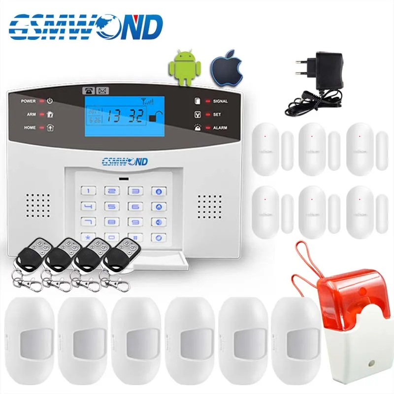 Comfortable Keyboard M2B Wireless GSM alarm system, LCD Screen, For Home Burglar Alarm System, Sensor Detector Alarm - Famidy.com