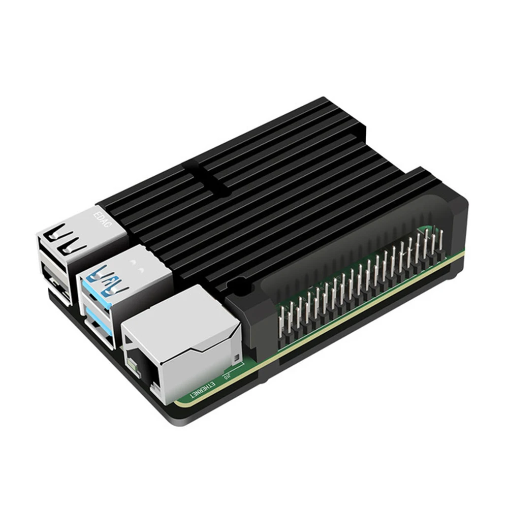 Корпус защитный чехол с вентилятором алюминиевый сплав для Raspberry Pi 4B чехол