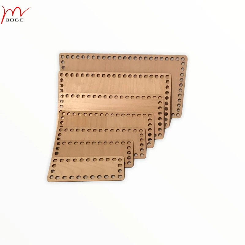 

Прямоугольное деревянное основание для вязальной корзины, 7 размеров, деревянное основание, деревянная корзина