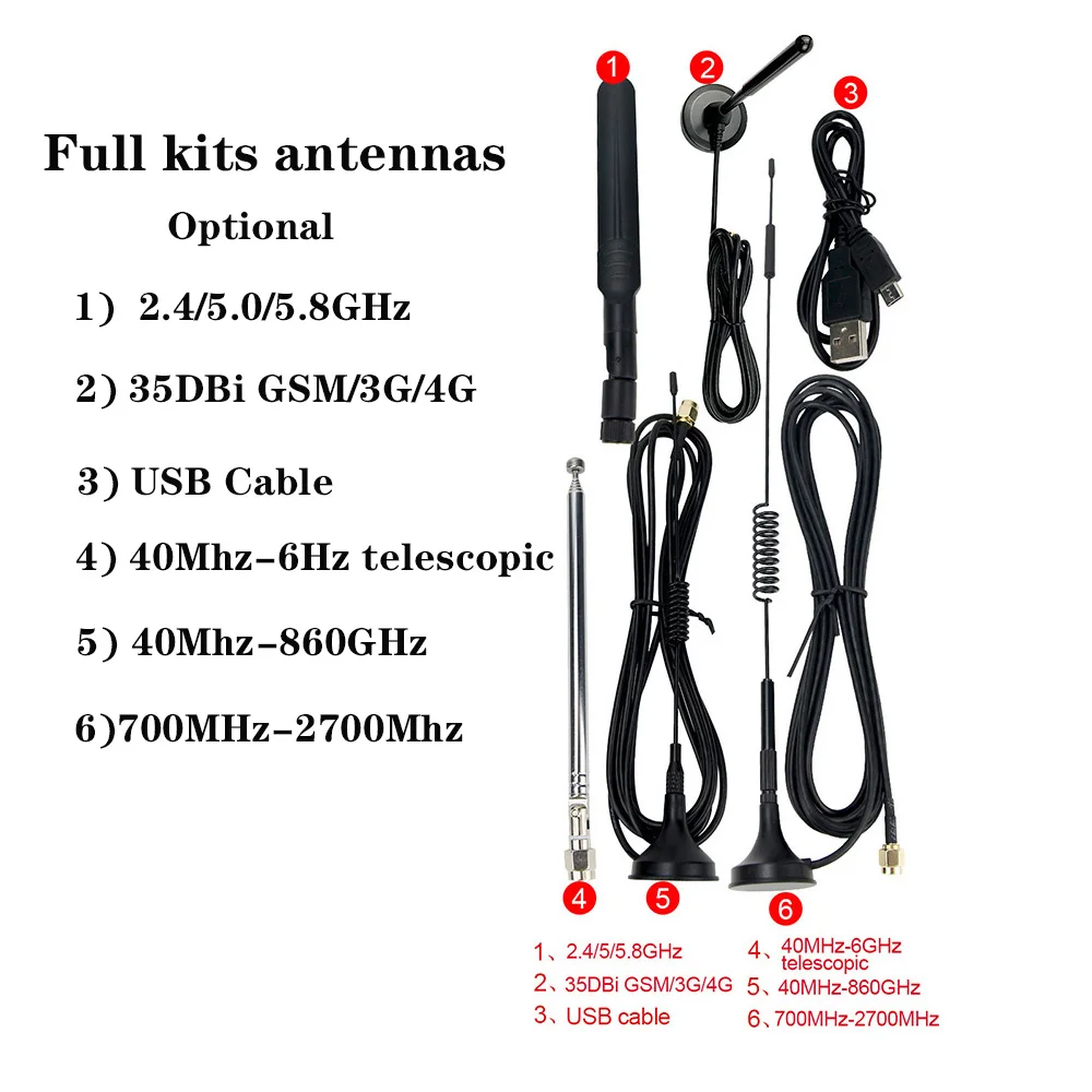 Antena, 1MHz-6GHz HackRF Um R9 V1.8.x, 3.2