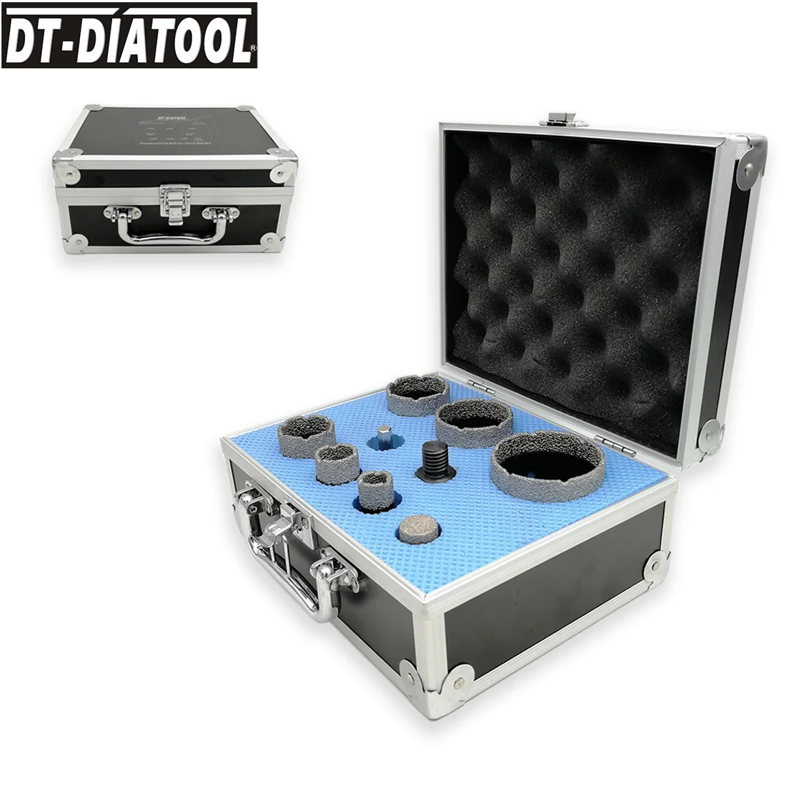 DT-DIATOOL 9 шт./комплект 5/8-11 резьбы Вакуумной Пайки Алмазные Сверла Набор многоразовых отверстий держатели для сверл для сверления мрамора бит