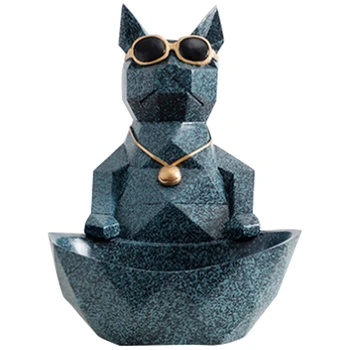 

Home Office Decoration Storage Bowl Carved Collectible Cat Figurines Resin Moden Crafts Animals Cute Ornaments