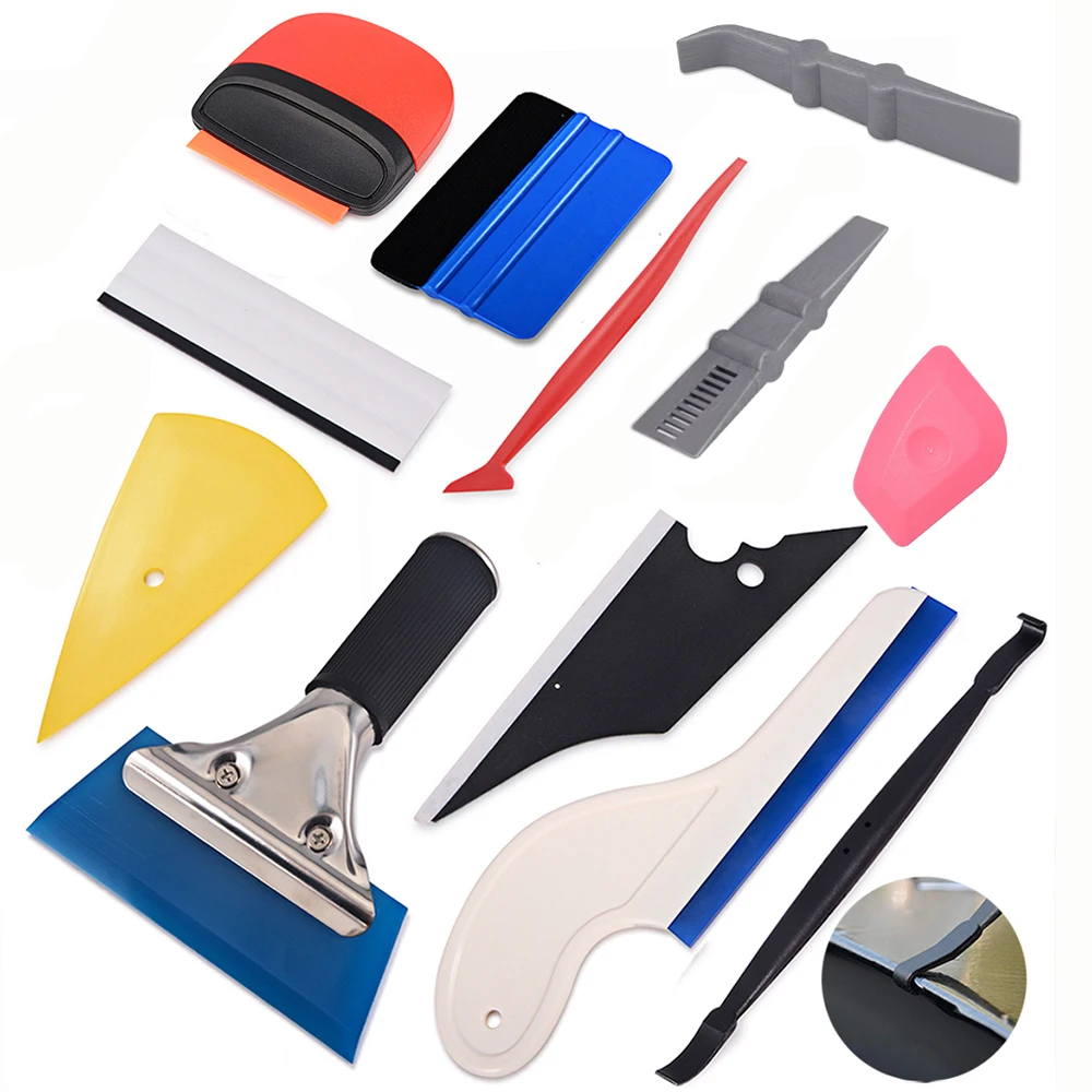 

FOSHIO Vinyl Wrap Tools Set Car Exterior Accessories Magnetic Stick Squeegee Carbon Fiber Stickers Decals Wrapping Tools KIt