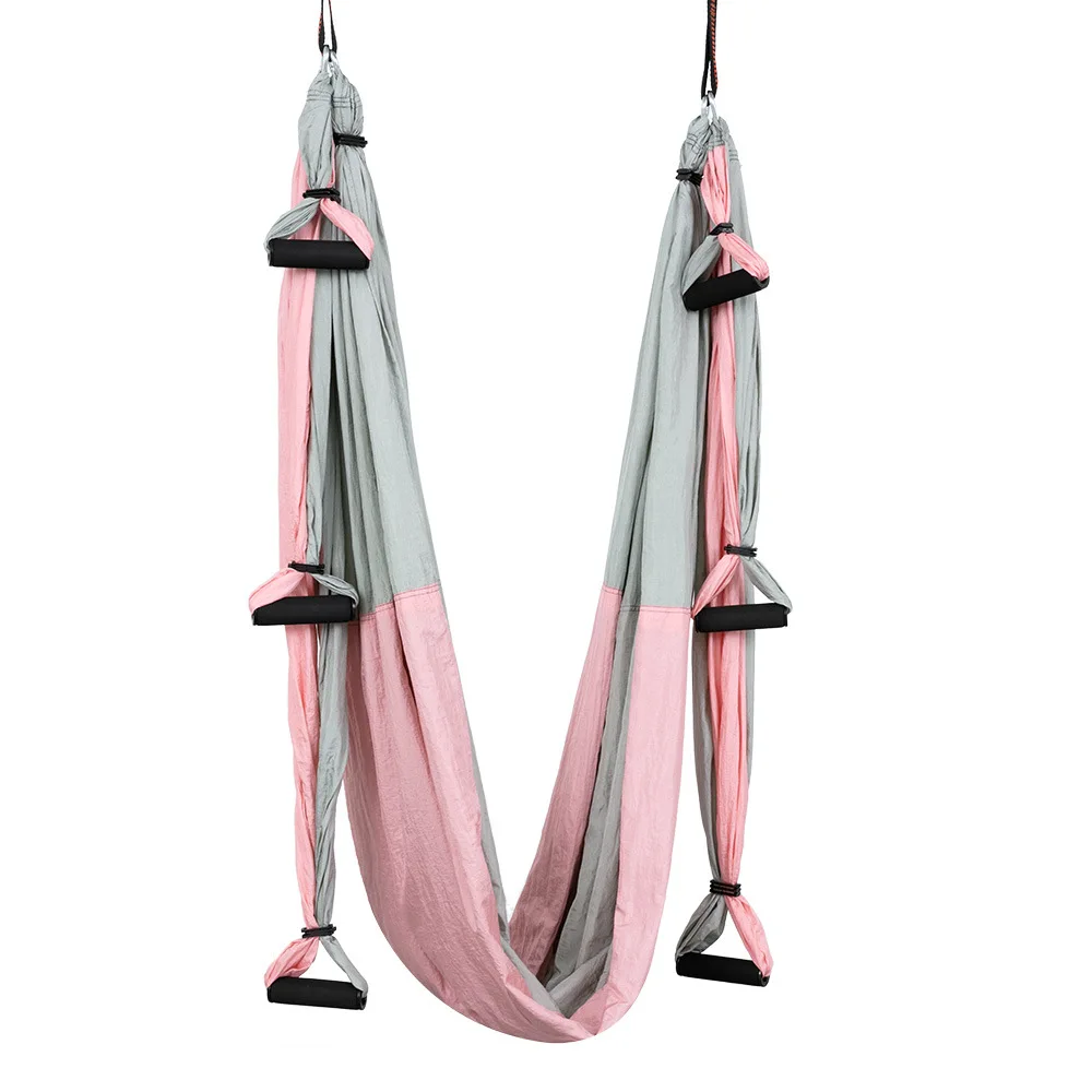 

Full Set 6 Handles Anti-gravity Aerial Yoga Hammock Flying Swing Trapeze Yoga Inversion Exercises Device Home Gym Hanging Belt