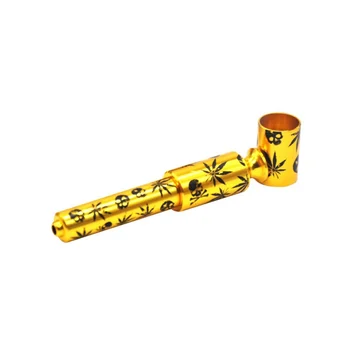 

Skull and Unique Leaf Printed Aluminum Alloy Tobacco Pipes Personality Smoking Pipes for Dry Herbs Weeds Spices