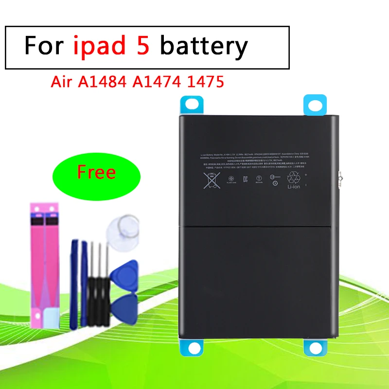 

Tablet Battery For IPad 5 Air 8827mAh High Quality Replacement Batteria for Ipad 5 Air A1484 A1474 1475 with Free Tools