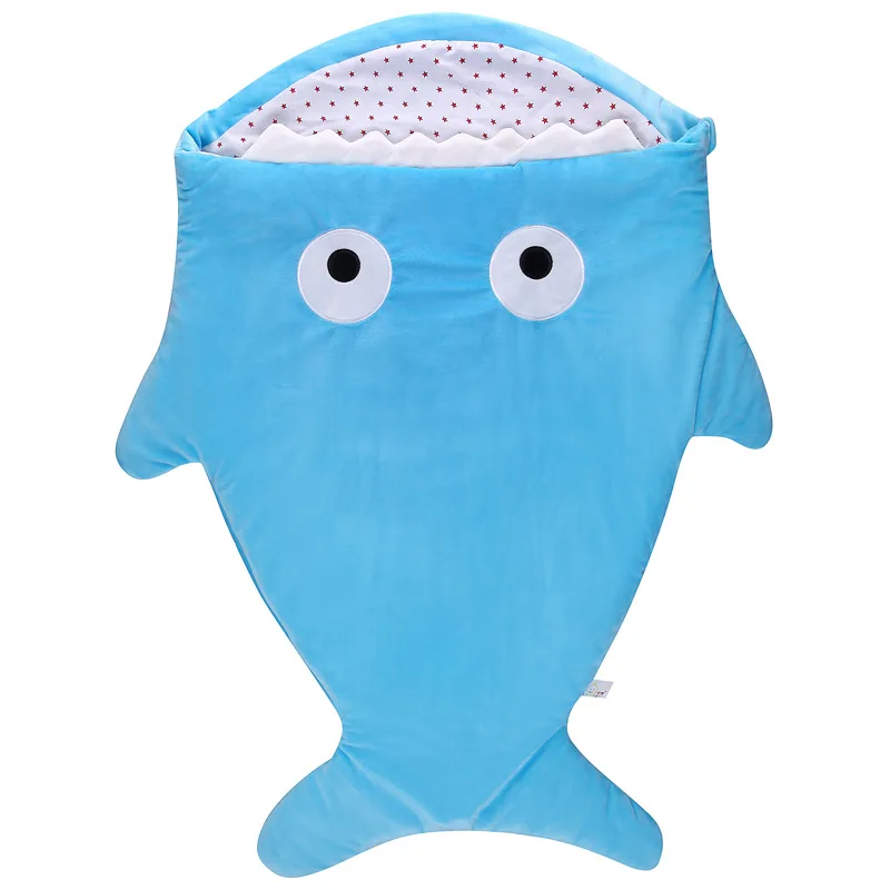 Спальный мешок для новорожденных, противоскользящие мягкие одеяла с рисунком для маленьких детей, банный халат для пеленания девочек и мальчиков 0-16 месяцев - Цвет: Синий