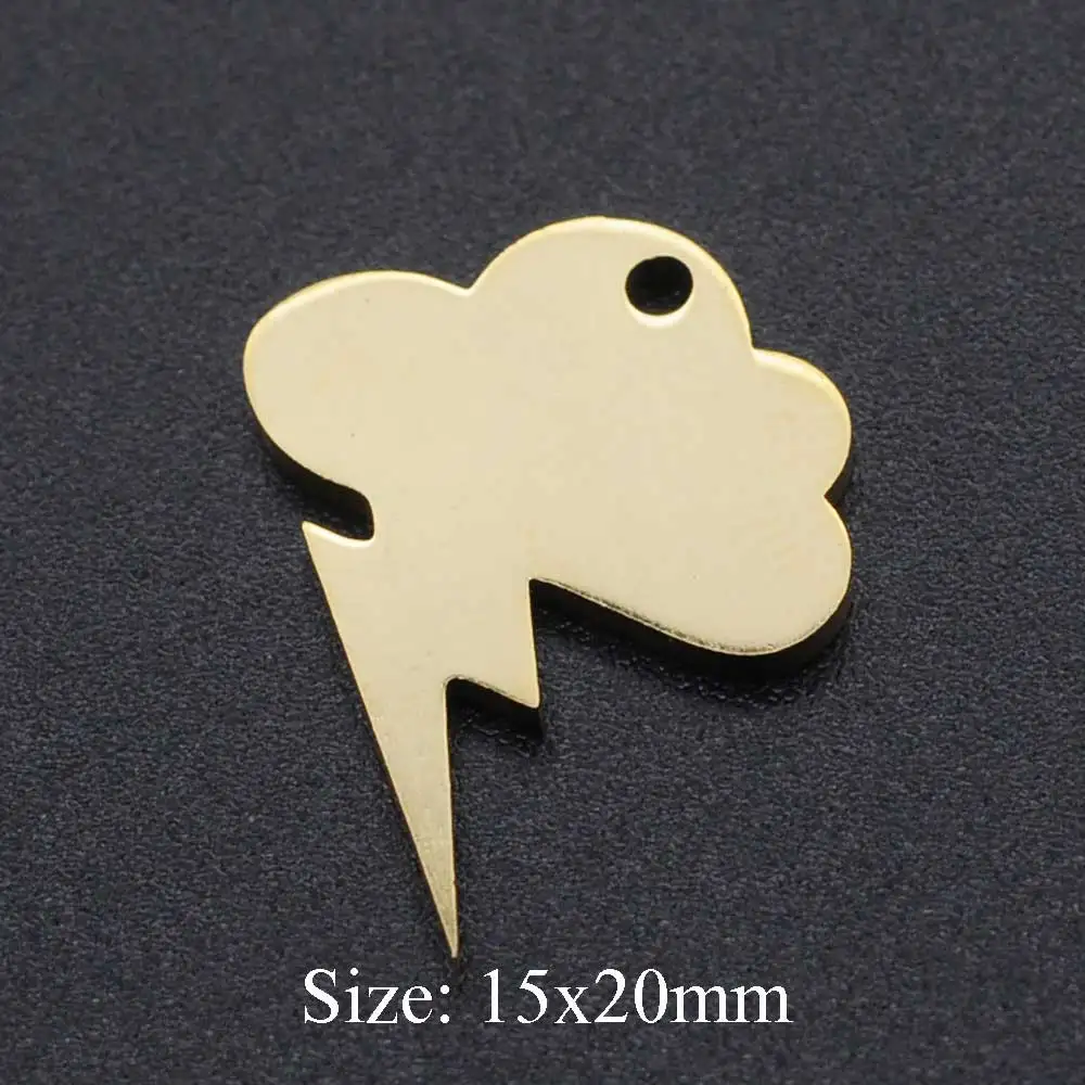 5 шт./лот 100% из нержавеющей стали облака молнии амулеты оптом никогда не тускнеют