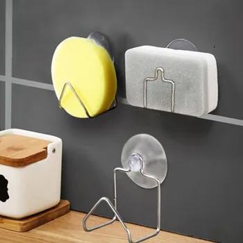 

Stainless Steel Portable Suction Cup Drain Rack Cleaning Cloth Shelf Dish Drainer Sponge Holder Sink Rack Kitchen Accessories