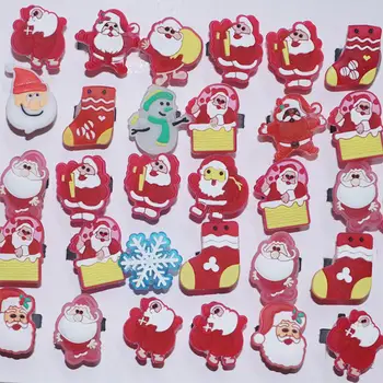 

50pcs/set Christmas Cartoon Colorful Luminous Soft Rubber Finger Ring Children Christmas Gift Toy
