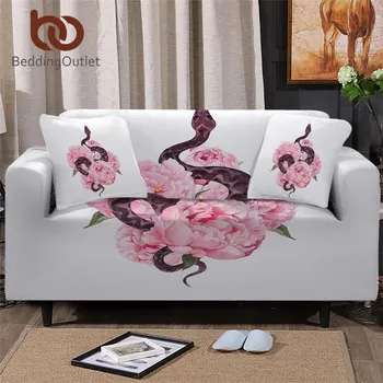 

BeddingOutlet Pink Sofa Cover Snake Stretch Couch Cover Flower Armchair Cover Watercolor Peony Floral Slipcover 3pcs Drop Ship