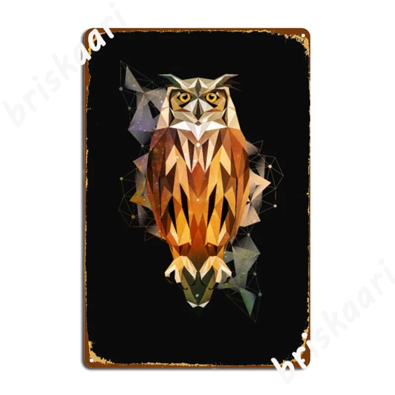 Gufo Low Poly Style Metal Signs Wall Pub Kitchen Wall Decor Poster Personalizzati In Latta