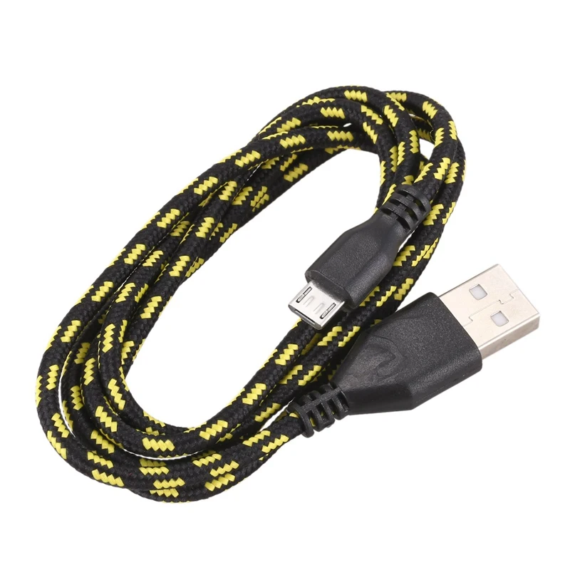 1 м Плетеный тканевый мини USB кабель для передачи данных и синхронизации зарядного устройства для сотового телефона черный