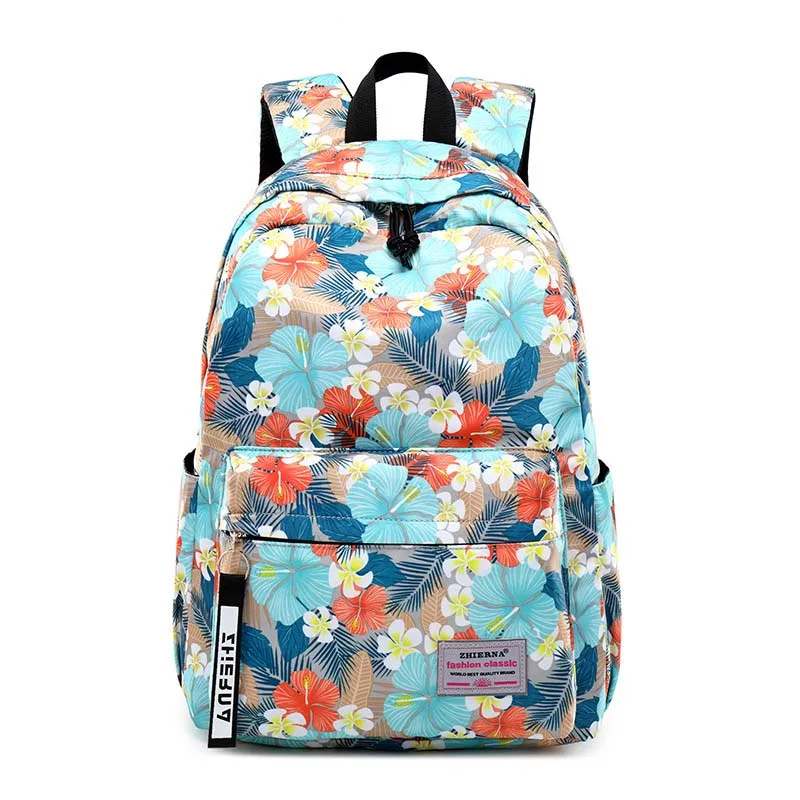 

Maoyebeila New Zipper Personality Trend Students Backpack Large Capacity Waterproof Creative Flowers Multifunction Backpack