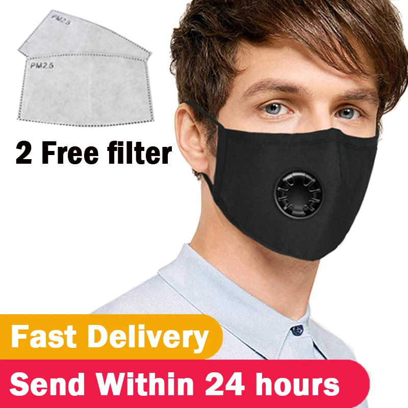 

Cotton PM2.5 Mouth Mask With Replaceable Filters Anti Pollution Face Mask Anti Dust Respirator Washable Reusable Mouth Masks