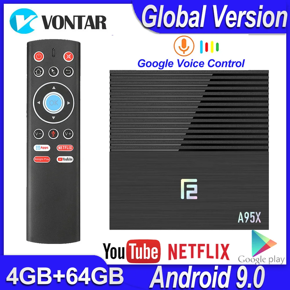 

Android 9.0 Smart TV Box A95X F2 4GB 64GB Android TV Box Amlogic S905X2 2.4G/5G Wifi BT4.2 Media Player Youtube 4K Set top Box