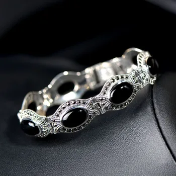 

Starfield Black Onyx Bracelets 2017 New Onyx Gems Bracelets 925 Silver Bracelets Wholesale