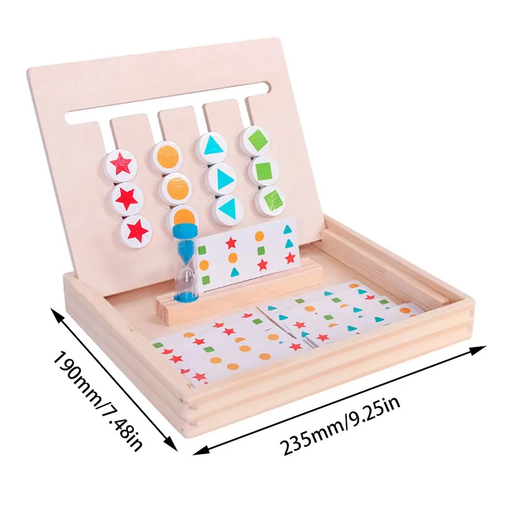 Детские деревянные игрушки Пазлы обучающие игрушки Монтессори Четырехцветная игра логическое мышление обучение детский подарок